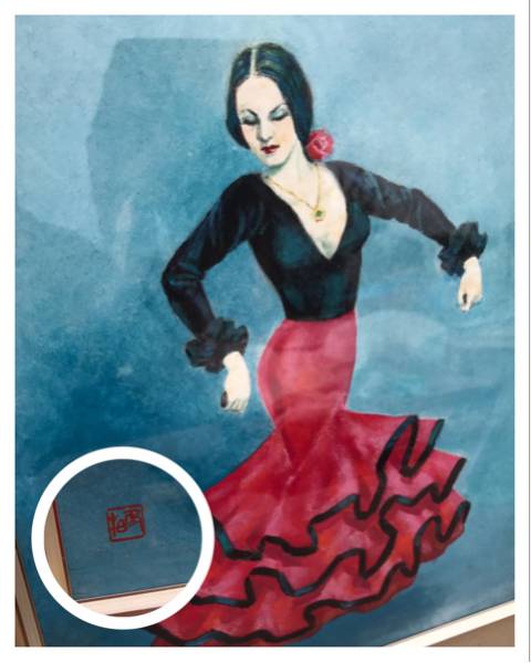 ◆Compra inmediata◆Acuarela de bailarina española Sakaino No.6F ◆1249, cuadro, acuarela, retrato