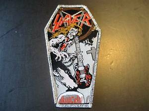 SLAYER вышивка patch нашивка Jeff Hanneman coffin shape потертость year / metallica sodom kreator venom