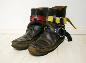 *yuke ton YUKETEN. double ring boots!* strap color difference design 