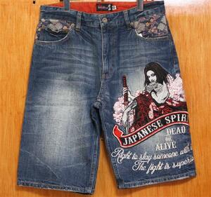 SALE!. sword .!(W30). sword .. embroidery short pants jeans 