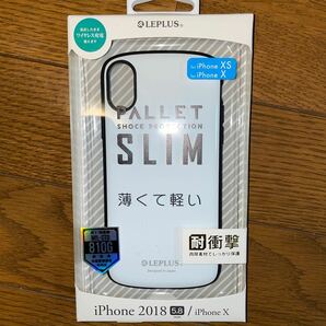 iPhone XS/X用 耐衝撃薄型ハイブリッドケース PALLET Slim ホワイト LP-IPSHVCSWH