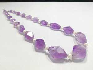  natural fancy cut amethyst & baby ... pearl combination necklace 10517