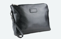メンズファッション　高級PU 合成革 ビジネスハンドバッグ　手持ち手提げバッグ　ブラック 　609006B12 　黒_画像1