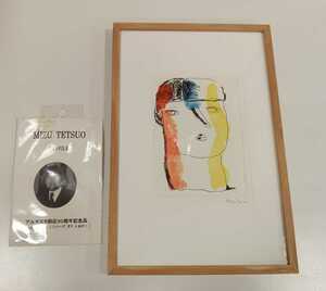 Art hand Auction Authentischer Mizu Tetsuo Mizushima Tetsuo Kupferstich Gesicht Serie IIIX 1 von 6 Druck Gemälde gerahmt, Kunstwerk, Malerei, Andere