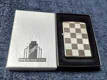 Zippo/ジッポー　チェック柄　両面加工　格子　市松模様　2005年製_画像1