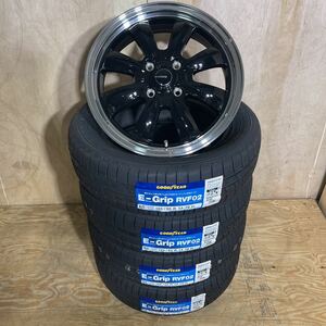 GYRAFT 8S◆グッドイヤーRVF02 165/65R14 スズキ　ハスラー　フレアクロスオーバー　4本セット　ブラック/リムポリッシュ