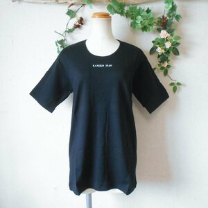 未使用 カネコイサオ KANEKO ISAO ロゴ プリント 入り レディース 用 Ｔシャツ 黒