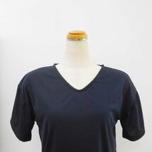 新品 タグ付き stairs レディース M 半袖 Vネック Tシャツ 濃紺 ネイビー 全日本婦人子供服 トップス_画像2