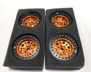 即納 4本高精度ビードロック 1.9インチアルミホイール やや深リム RC 1/10クローラー TRX4 SCX10 RC4WD CC02 アキシャル トラクサス タミヤ