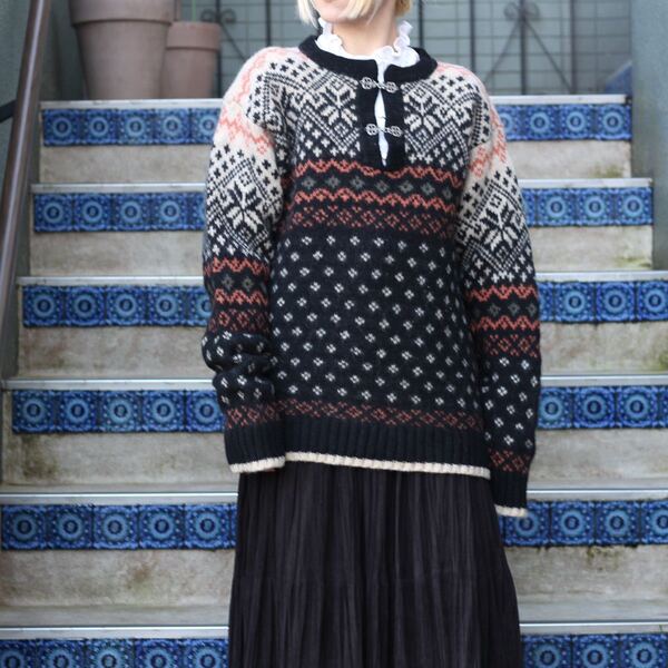 USA VINTAGE NORDIC DESIGN KNIT/アメリカ古着ノルディックデザインニット