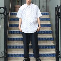 USA VINTAGE CHAPS RALPH LAUREN HALF SLEEVE YACHT PATTERNED SHIRT/アメリカ古着チャップスラルフローレン半袖ヨット柄シャツ_画像2