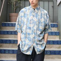 USA VINTAGE pierre cardin HALF SLEEVE PINEAPPLE PATTERNED SHIRT/アメリカ古着ピエールカルダン半袖パイナップル柄シャツ_画像1