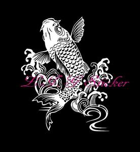 アイロンプリント 魚 ⑧ オリジナル Tシャツ パーカー シャツ 服 釣り 海 フィッシング 和彫り 刺青 タトゥー 鯉 