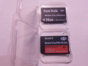 送料無料　美品　メモリースティック PRO-HG Duo 16GB　PRO Duo 16GB　2枚合計32GB　2枚セット　SONY製　サンディスク製　