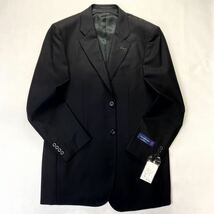 【本台場仕立て★ エルメネジルド・ゼニア】新品タグ付きErmenegildo Zegna シングル2つボタン 3L/AB8 黒　ブラック　ストライプスーツ_画像2