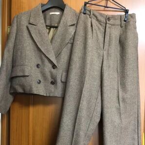 セットアップ パンツ ショート丈ジャケット ブラウン