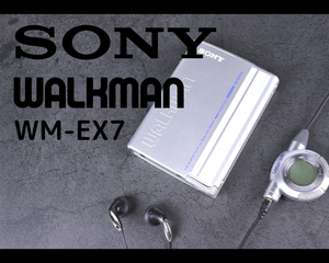  SONY WALMAN WM-EX7 ソニー カセットウォークマン イヤホン リモコン 電池ケース 付き シルバーカラー カセットプレーヤー　015FEWY18