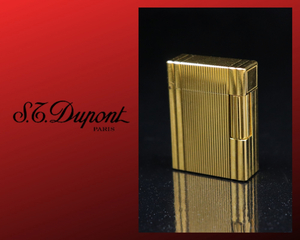S.T. Dupont デュポン フリント ガスライター ゴールドカラー 横ロール フリントガス式 嗜好品 喫煙具 喫煙グッズ　006FSWY19