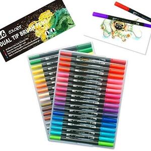 ★色:60色★ Inoranges アートマーカーペン セット 60色水彩 カラーペン イラストマーカー 太字 細字 2種類ペン先 イラストペン