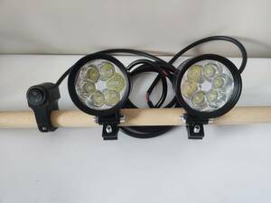 バイク汎用LEDヘッドライト フォグランプ 補助灯 IP67防水 高輝度ledチップ搭載 9V~85V 6500k LEDサブライト 2個セット バイク スイッチ*1