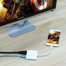 ◆最安値～◆ iphone Lightning ライトニング HDMI 変換 ケーブル プロジェクター 1080P 高解像度 設定不要 ipad アダプター_画像5