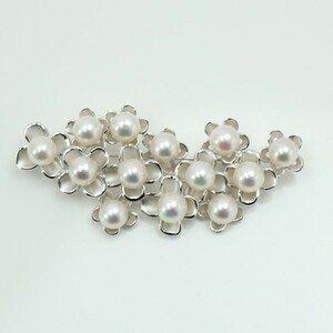  pearl pearl brooch ... pearl Akoya pearl pearl brooch Ise city ..7mm-7.5mm white color 13pcs silver 6 month birthstone 10370