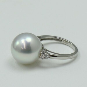  pearl ring pearl ring south . White Butterfly pearl ring 13mmm gray color 14591