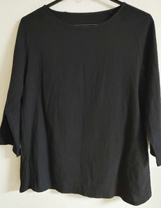 Mサイズ-Lサイズ位 七分袖 ブラウス カットソー 綿100% 黒