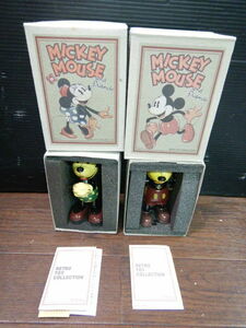 B266 希少 レア品 未使用 ヤングエポック Disney ディズニー レトロ トイコレクション TIN TOY 2点 ミッキーマウス／ミニーマウス 箱付