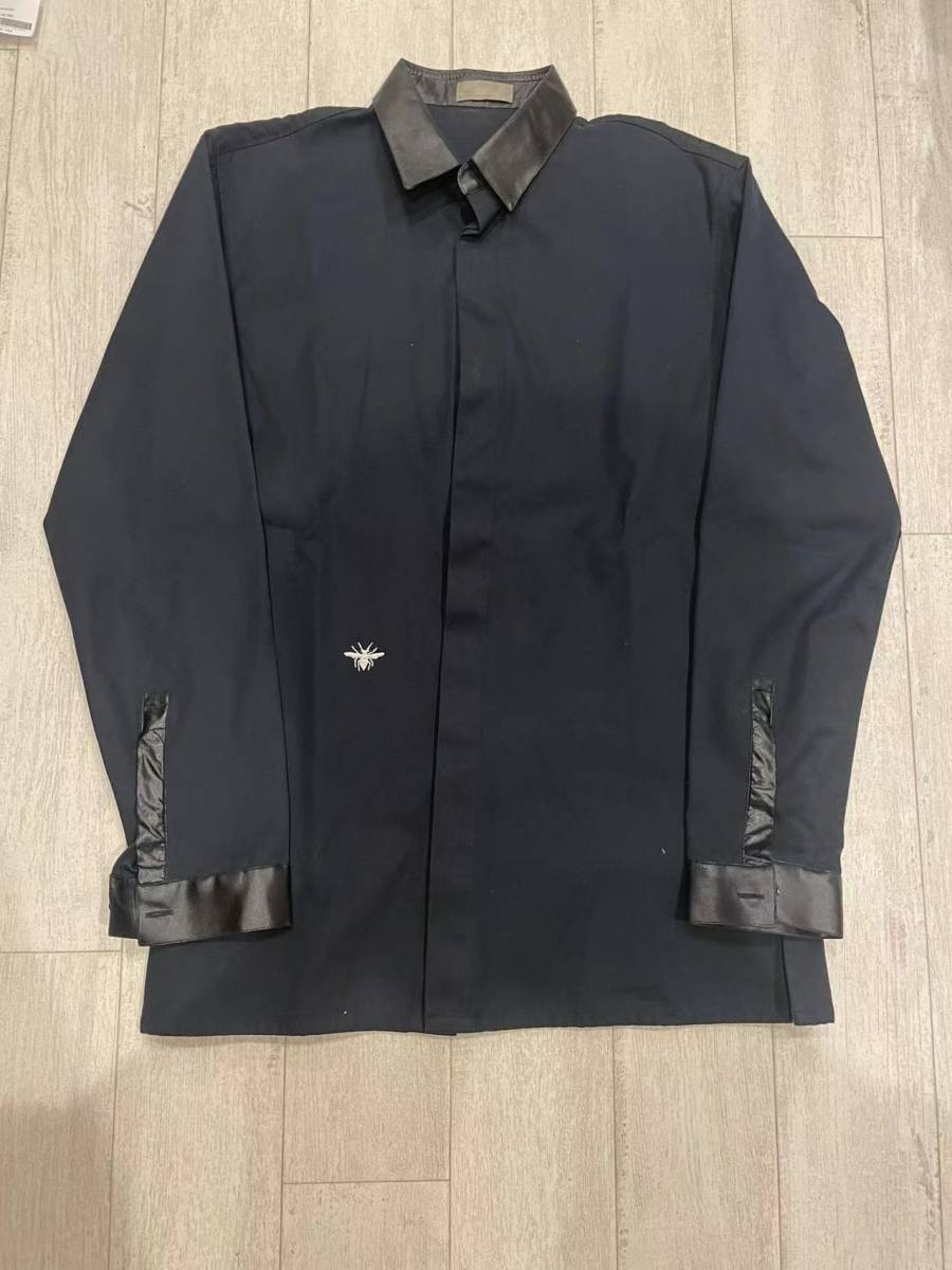 希少 Dior HOMME イタリア製 上質 長袖ドレスシャツ 無地 37 fkip