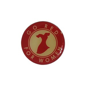 ピンズ ピンバッジ 留め具付き ピンバッチ GO RED FOR WOMEN 赤いドレス 医療ボランティア