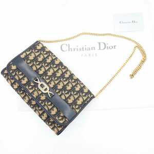 yen [Artículos de belleza, más fino] Christian Dior Christian Dior Trotter CD detalles de metal Lona cuero Bolso de hombro con cadena Mini, Dior, Bolso, bolso, Trotón