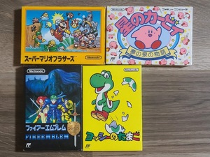 全4本 スーパーマリオブラザーズ 星のカービィ ファイアーエムブレム外伝 ヨッシーのたまご ファミコン FC レトロ ゲーム 任天堂