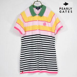 レディース/　パーリーゲイツ PEARLY GATES 半袖 ポロシャツ　1 ボーダー柄