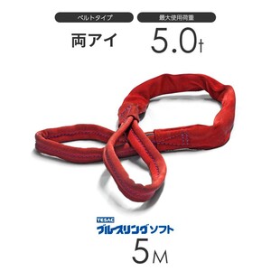 ブルースリング ソフト E型（両端アイ）5.0t × 5.0M ベルトスリング made in JAPAN