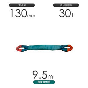 国産 超重量物用ソフトスリング 両端アイ形（TTE型）使用荷重:30t×9.5m