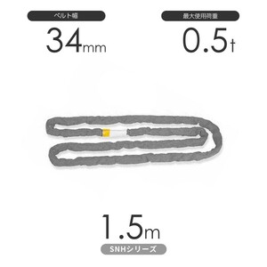 国産ソフトスリングSN-Hシリーズ（縫製タイプ） エンドレス形（N型）0.5t×1.5m 丸善織物