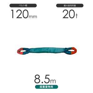国産 超重量物用ソフトスリング 両端アイ形（TTE型）使用荷重:20t×8.5m