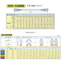 ブルースリング ソフト E型（両端アイ）0.5t × 2.5M ベルトスリング made in JAPAN_画像3