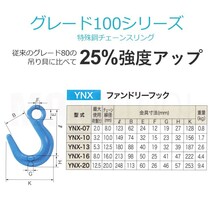 リフテック G100 ファンドリーフック YNX-16 使用荷重8.0t φ16.0mm_画像2