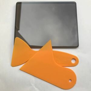 茶色 ガラス板　ジラコヘラ（セット） 革床面磨きガラス板 レザークラフト工具道具