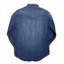 【2枚セット】 LEVI'S リーバイス クラシックデニムウエスタンシャツ デニムワークシャツ Sサイズ インディゴ ウォッシュ ユーズド加工 _画像5