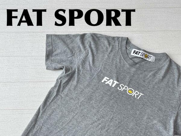 ☆送料無料☆ FAT SPORT エフエイティー スポーツ 古着 半袖 ロゴ Tシャツ メンズ TITCH M グレー トップス 中古 即決