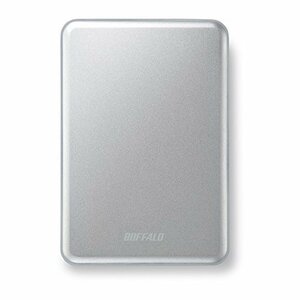 BUFFALO アルミ素材&スリム ポータブルHDD Mac対応 USB3.0 1TB シルバー HD-PUS1.0U3-SC(中古品)