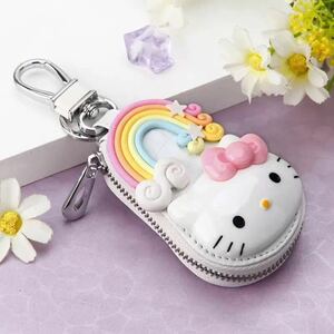  key case remote control smart key key case case Hello Kitty Hello kitty white automobile remote control key case leather zipper 