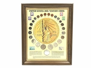 【新品】UNITED STATES 20th CENTURY COINS アメリカ合衆国 20世紀 硬貨 25枚 額縁付 現状品 経年劣化あり コイン 貨幣 外国銭 USA
