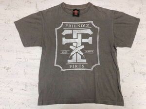 【送料無料】シュート SHOOT製 FRIENDLY FIRES フレンドリーファイアーズ バンド ロック 半袖Tシャツ カットソー メンズ M グレー