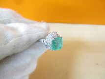 本物保証【即決で送料無料】 良/天然エメラルド　2.32ct/ダイヤモンド　0.47ct/　Pt900　/5.6g/リング/天然保証/指輪/レディース/正規品_画像4