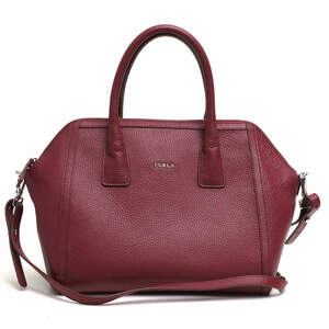 FURLA フルラ ハンドバッグ 牛革 2WAY ショルダーバッグ シボ革 シュリンクレザー