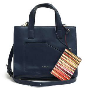 Paul Smith Paul Smith handbag PWR500 crossover stripe floor leather cow leather 2WAY shoulder bag 